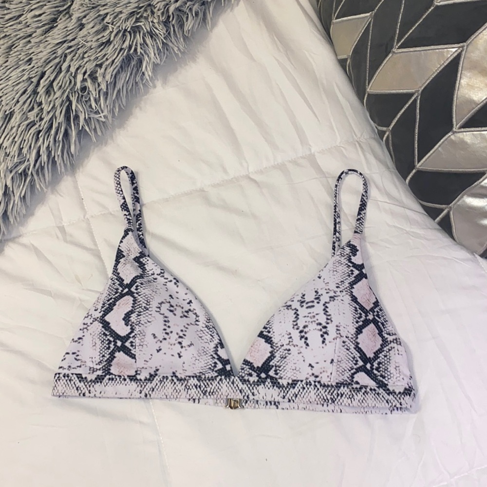 Small Snakeskin Triangle Bikini Top